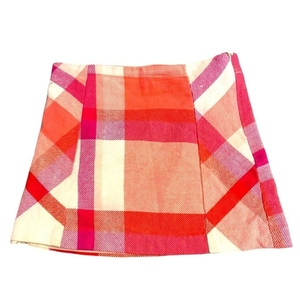 Gymboree girl’s 4 pink/white plaid 100% cotton lined side zipper A‎ line skirt